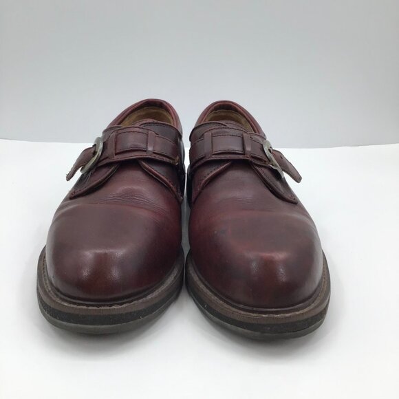 Vintage Men's 11 Toulon Amazonas Burgundy Shoes Monk Strap Leather Punk Gothic - Picture 3 of 13